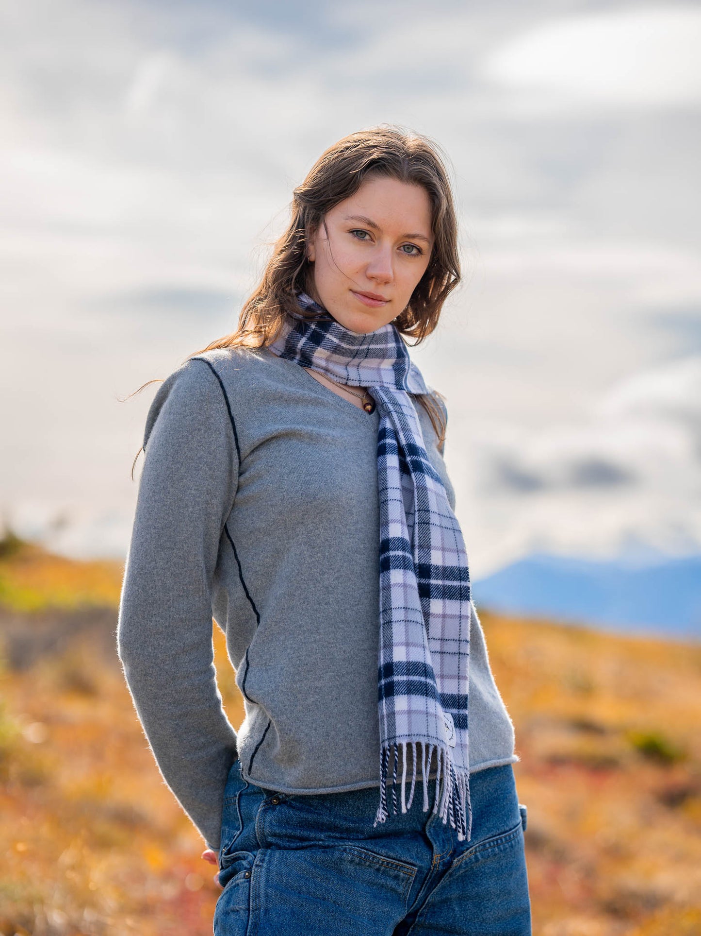 Arctic BlueBerry Tartan Scarf