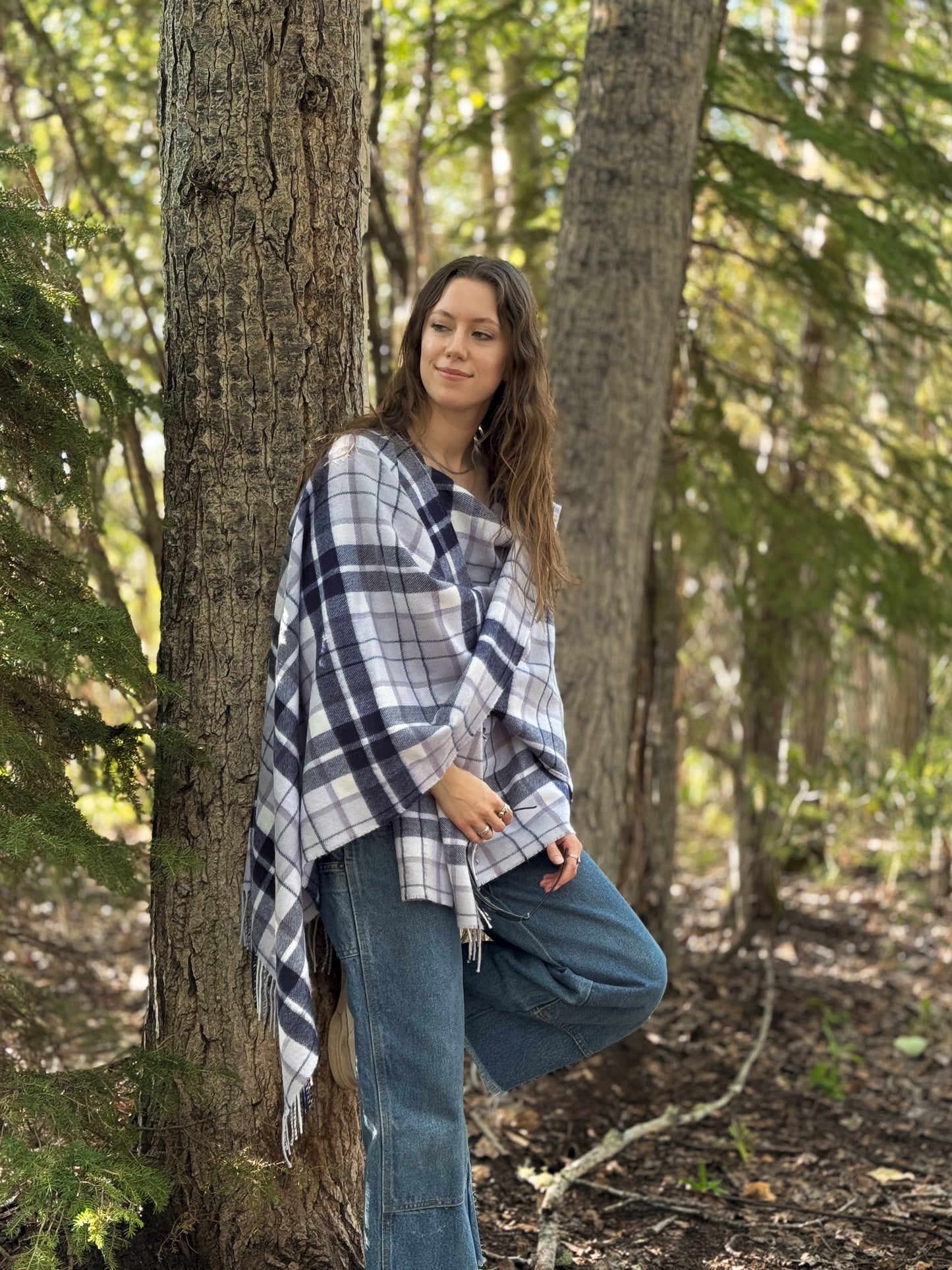 Arctic BlueBerry Tartan Serape