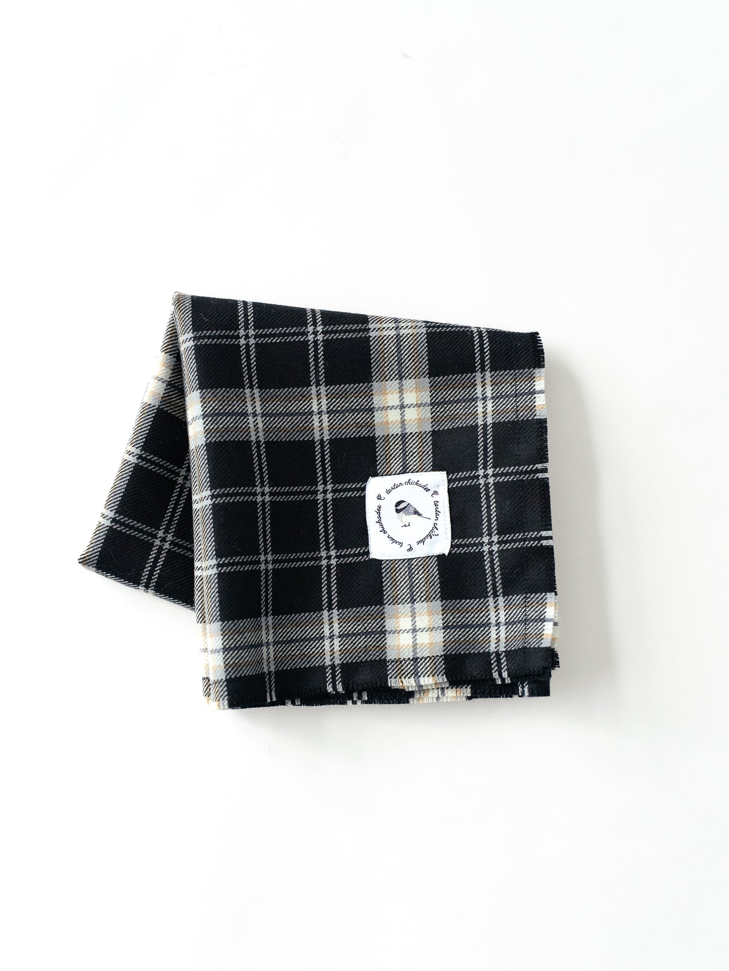Black-Capped Chickadee Tartan Bandana