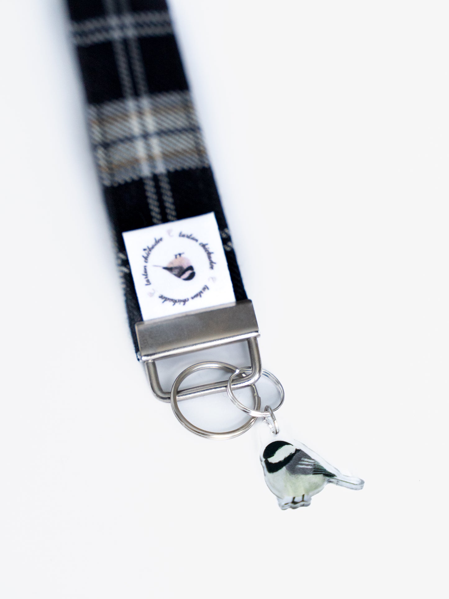 Black-Capped Chickadee Tartan Key Fob