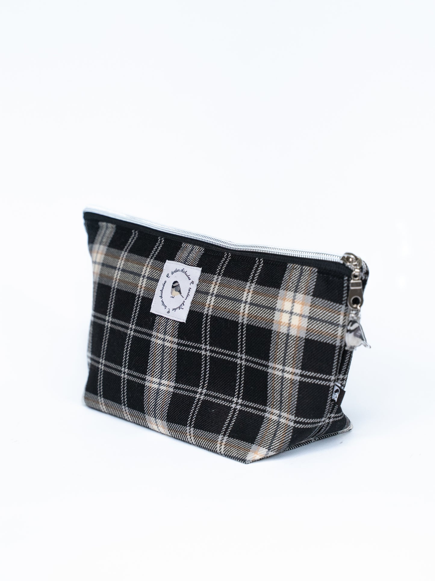 Black Capped Chickadee Tartan Travel Bag