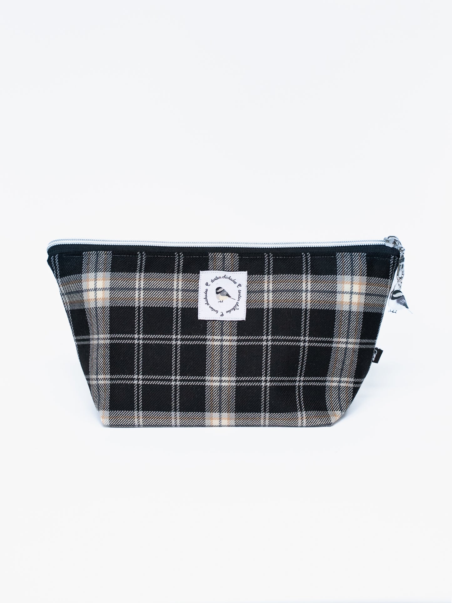 Black Capped Chickadee Tartan Travel Bag