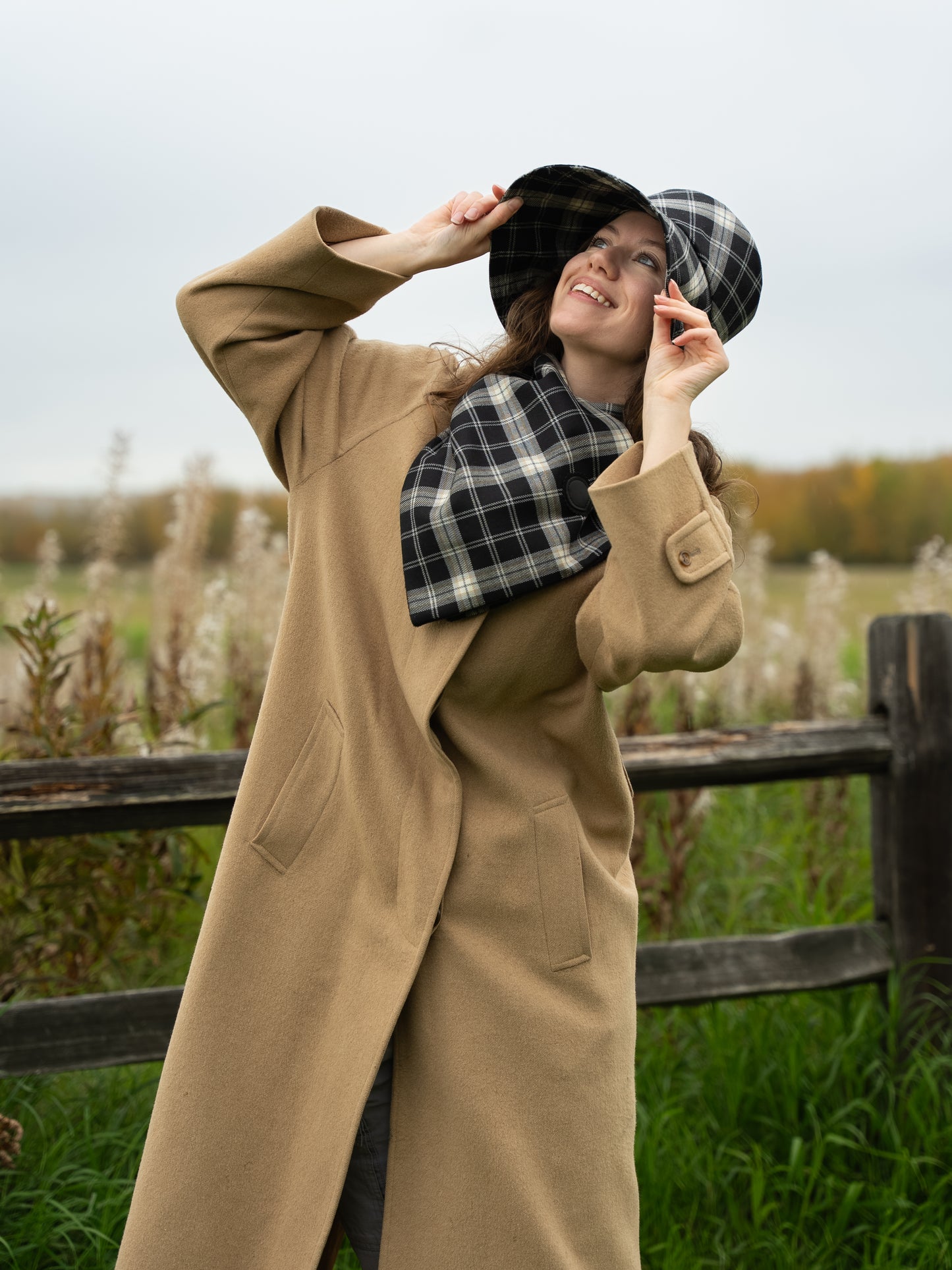 Black-Capped Chickadee Tartan Bucket Hat