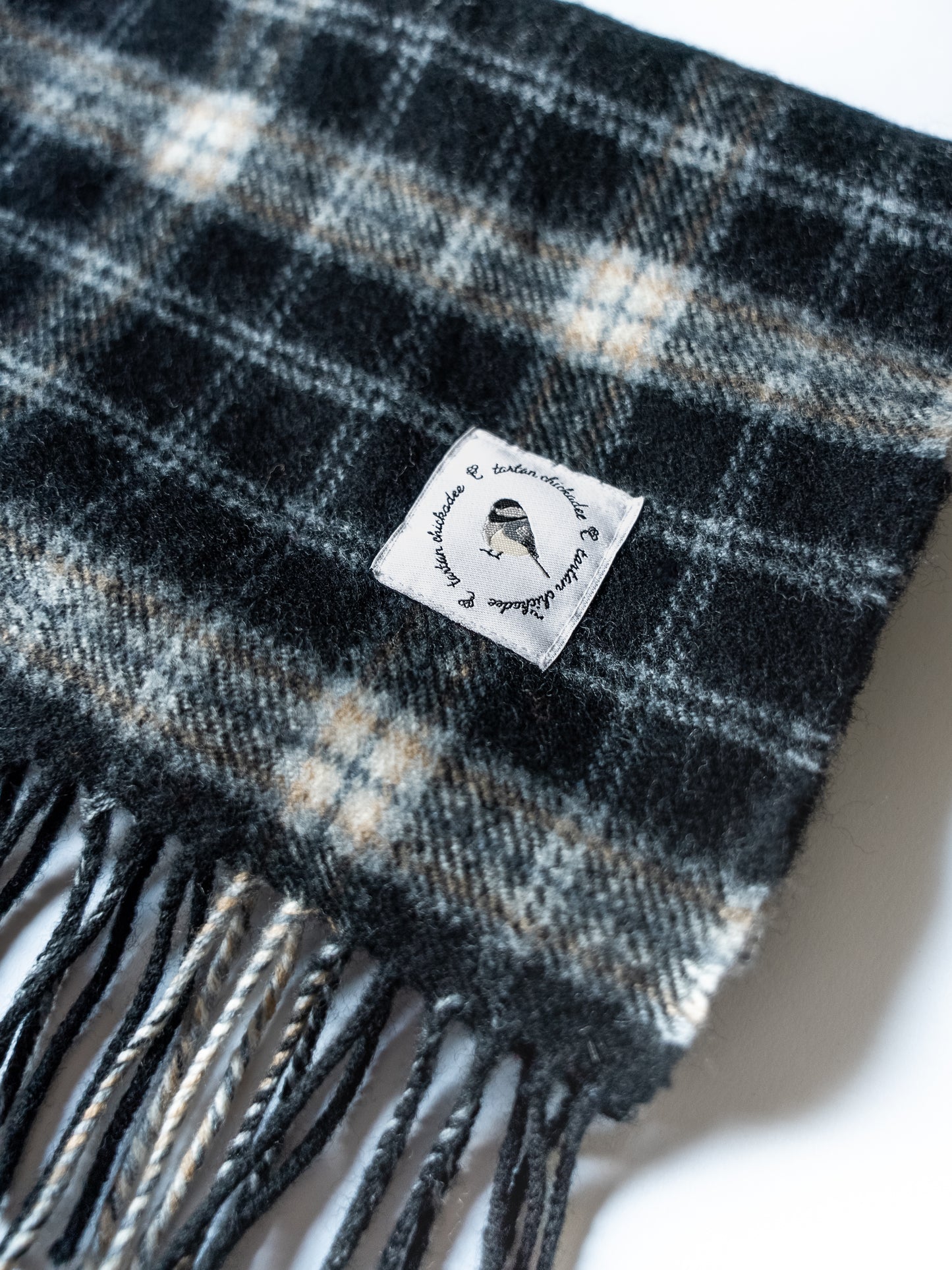 Black-Capped Chickadee Tartan Scarf