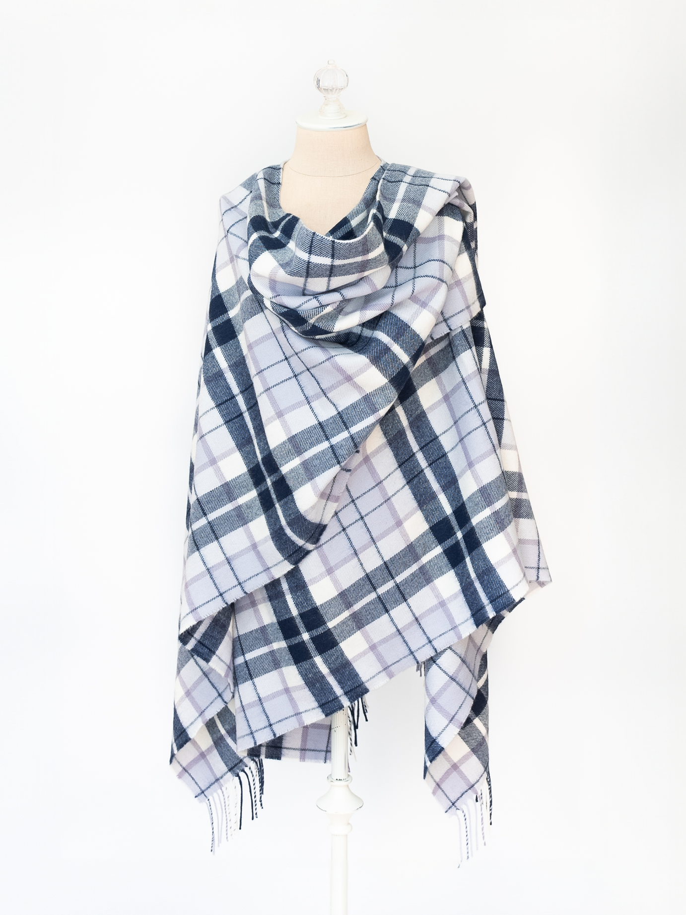 Arctic BlueBerry Tartan Serape