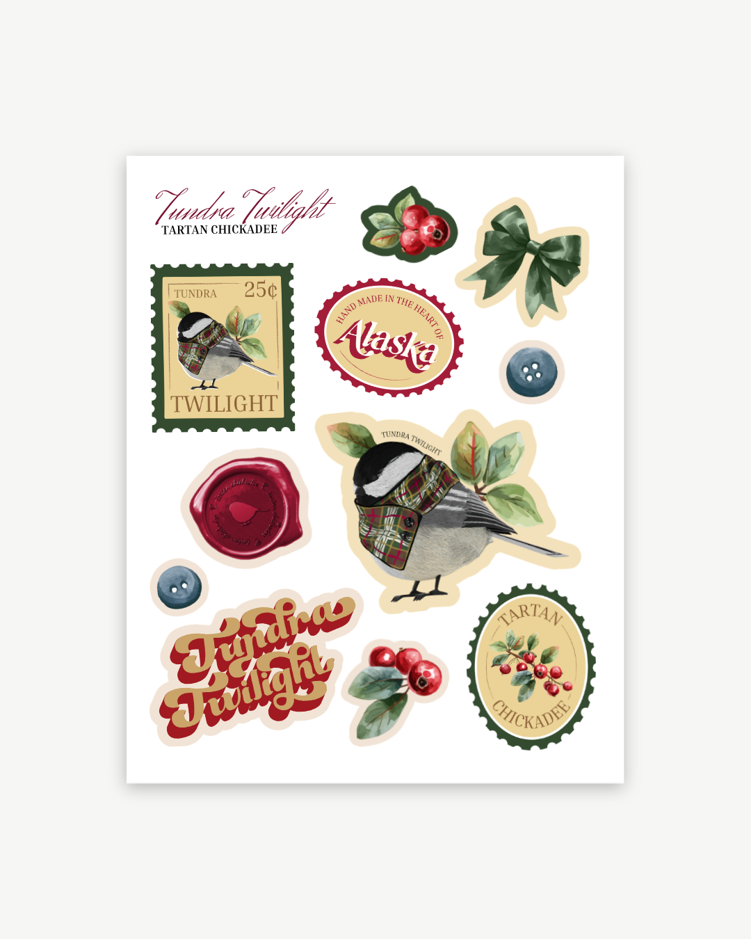 Tundra Twilight Tartan Sticker Sheet