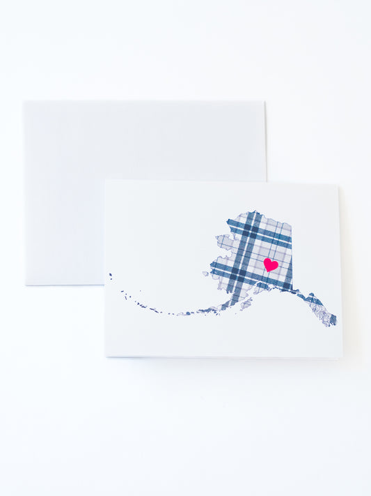 Arctic BlueBerry Tartan Note Card