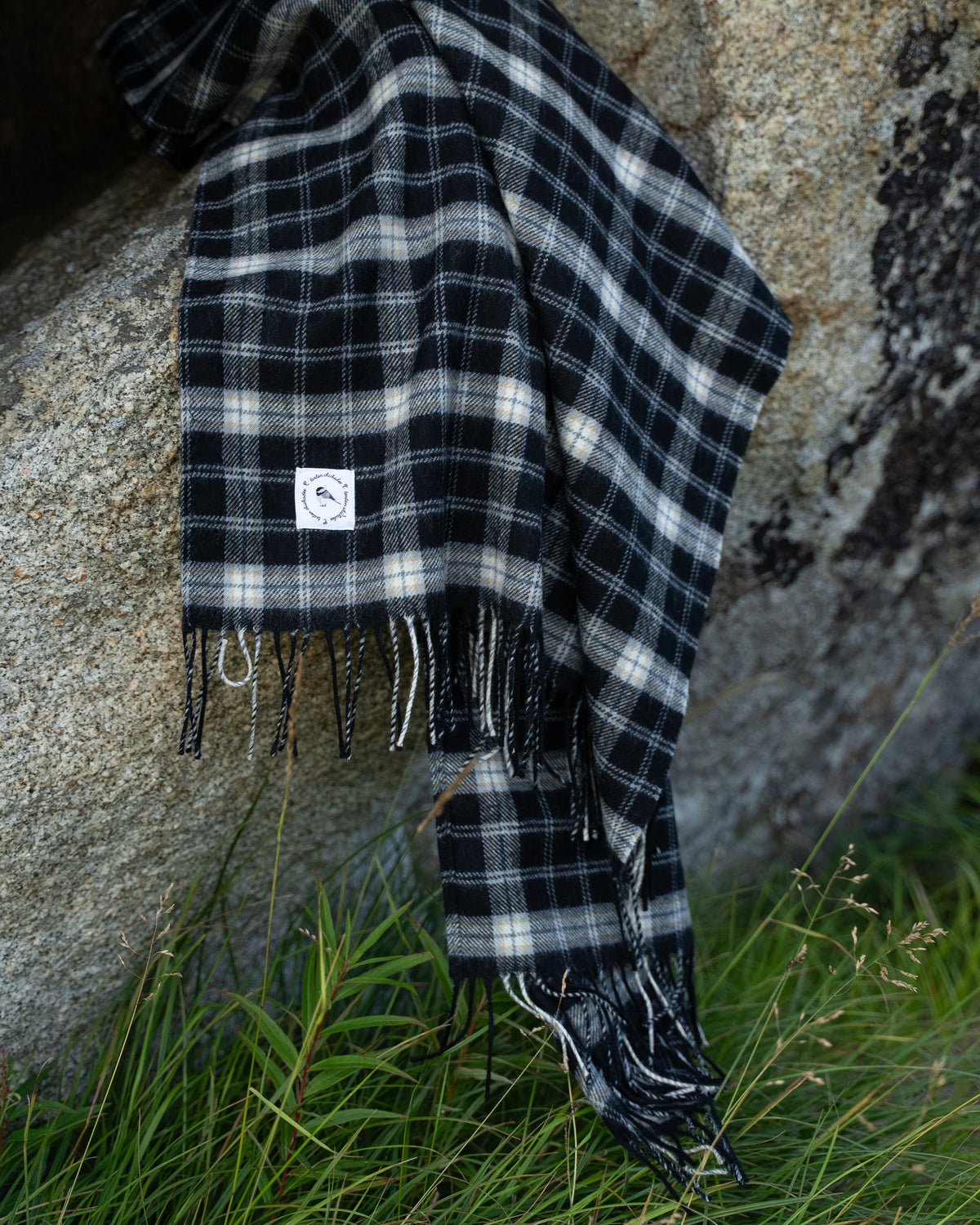 Black-Capped Chickadee Tartan Lap Blanket