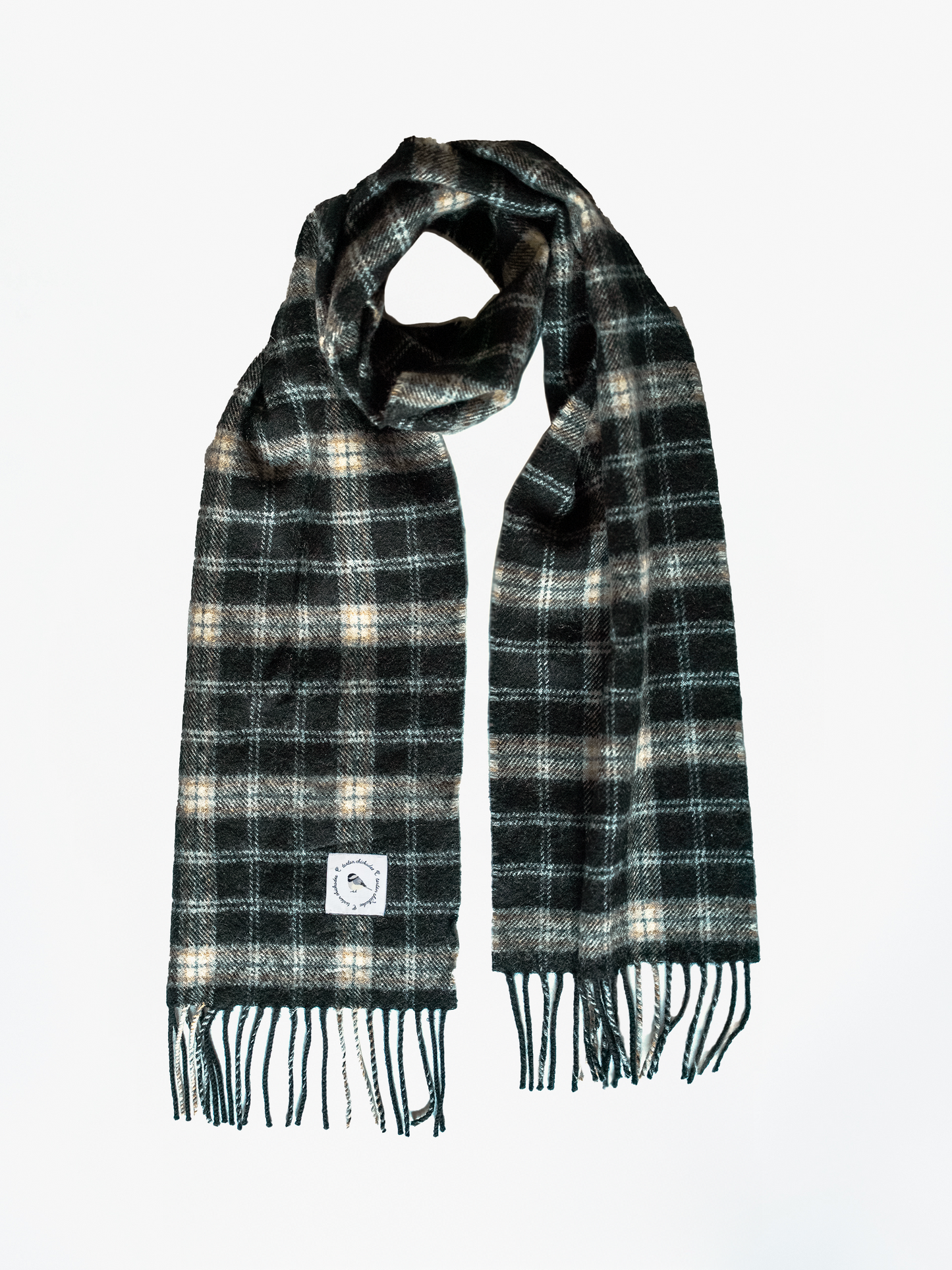 Black-Capped Chickadee Tartan Scarf