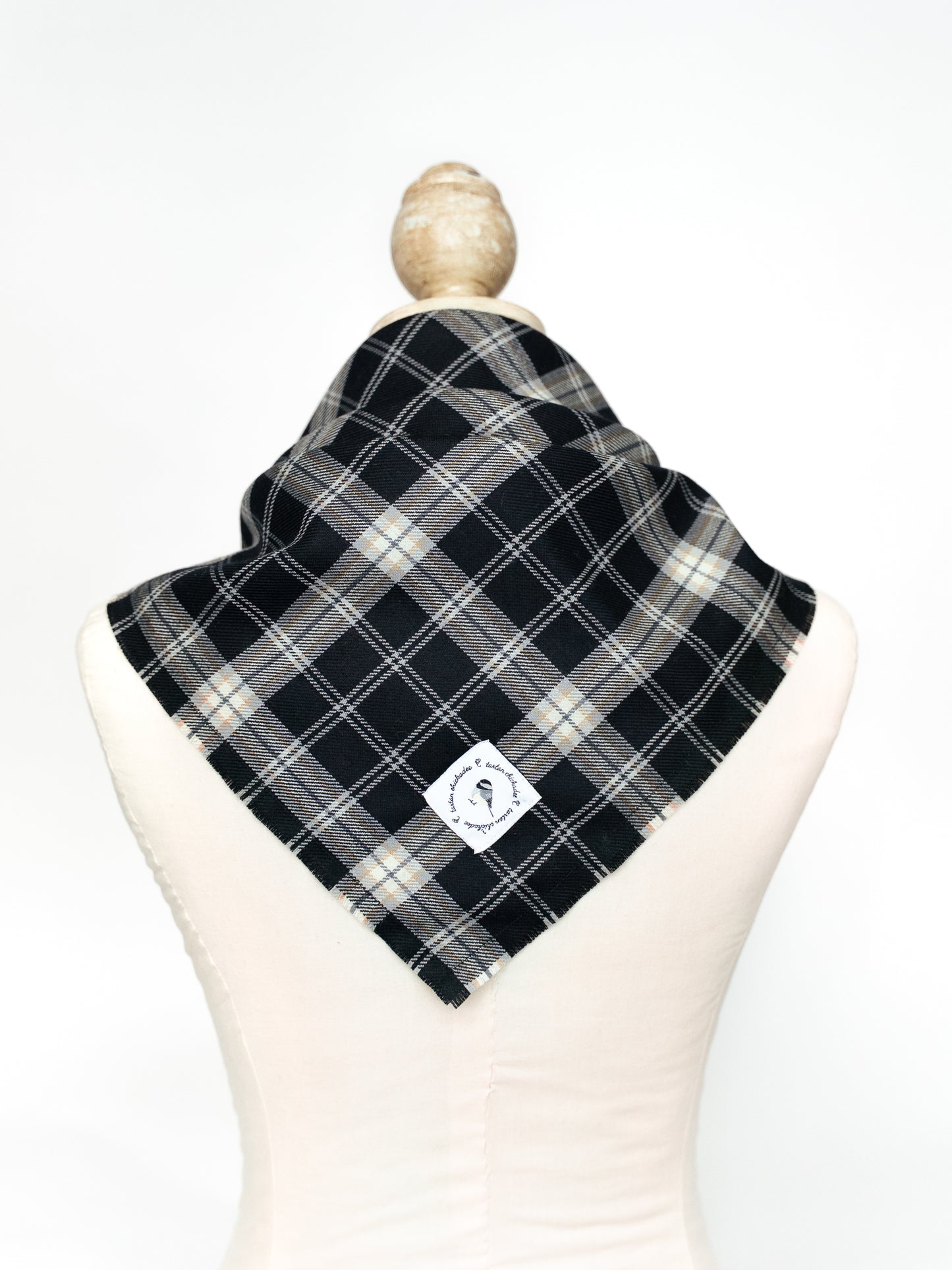 Black-Capped Chickadee Tartan Bandana
