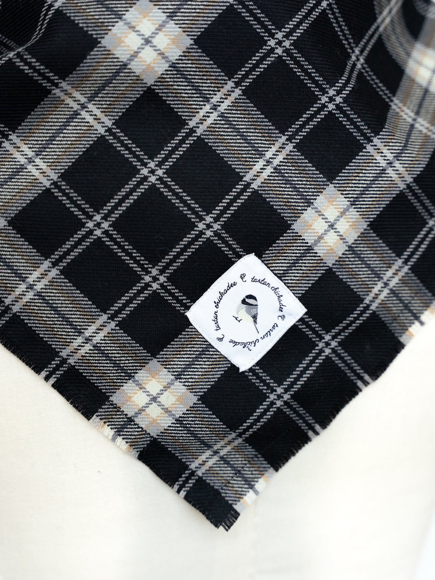 Black-Capped Chickadee Tartan Bandana