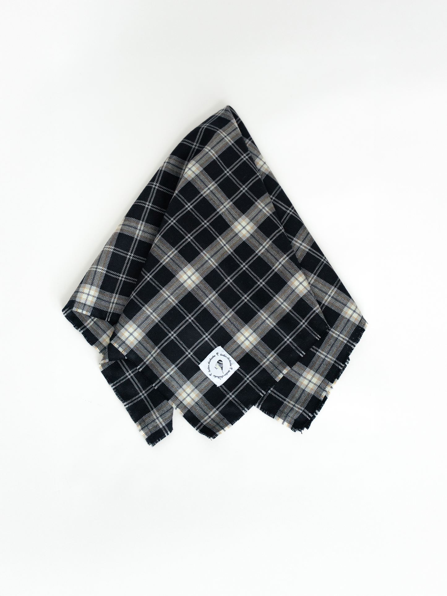 Black-Capped Chickadee Tartan Bandana