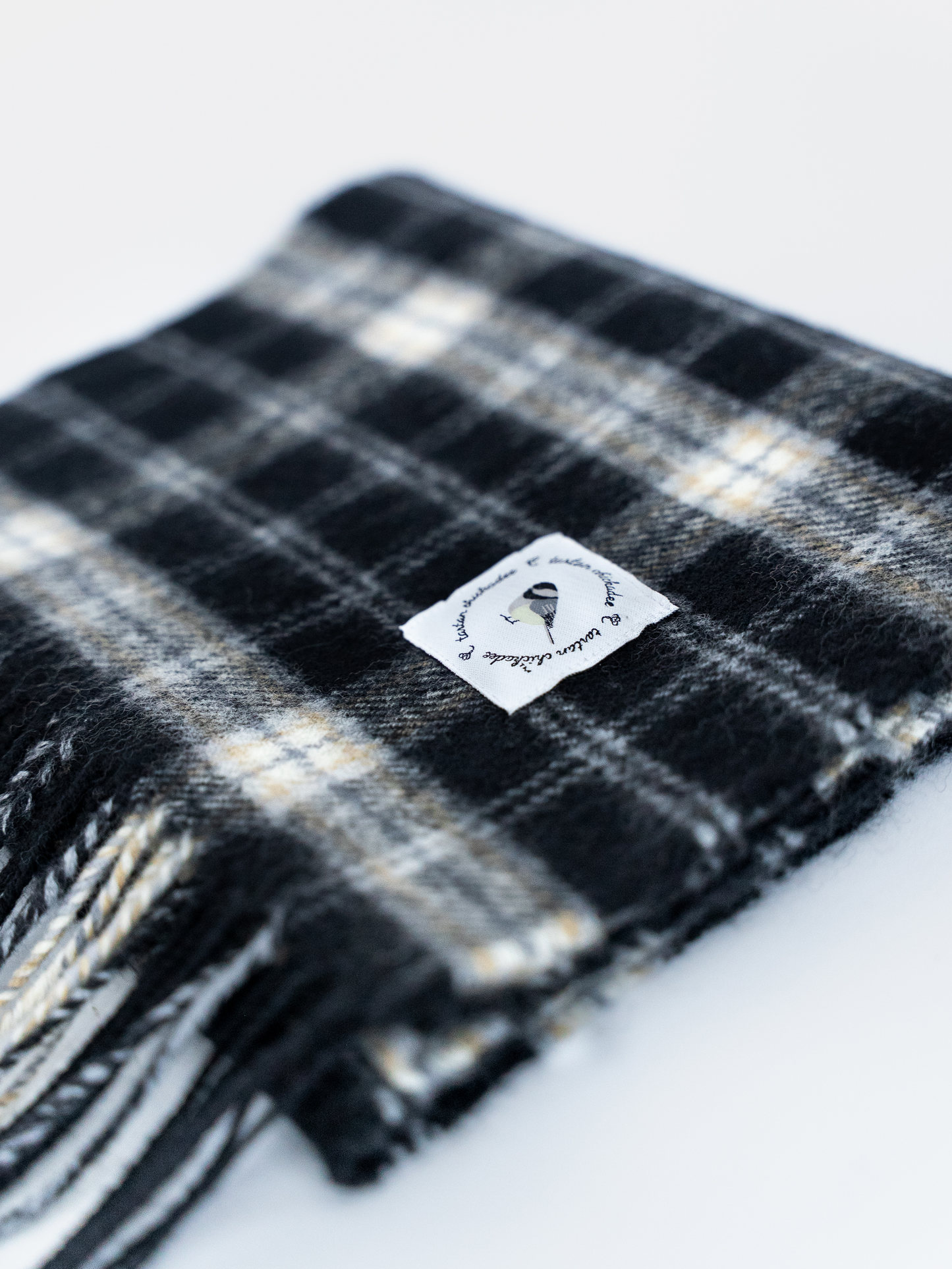 Black-Capped Chickadee Tartan Scarf