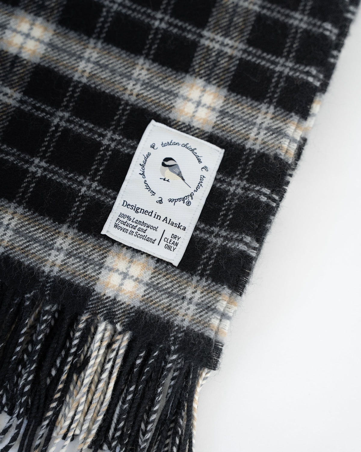 Black-Capped Chickadee Tartan Lap Blanket