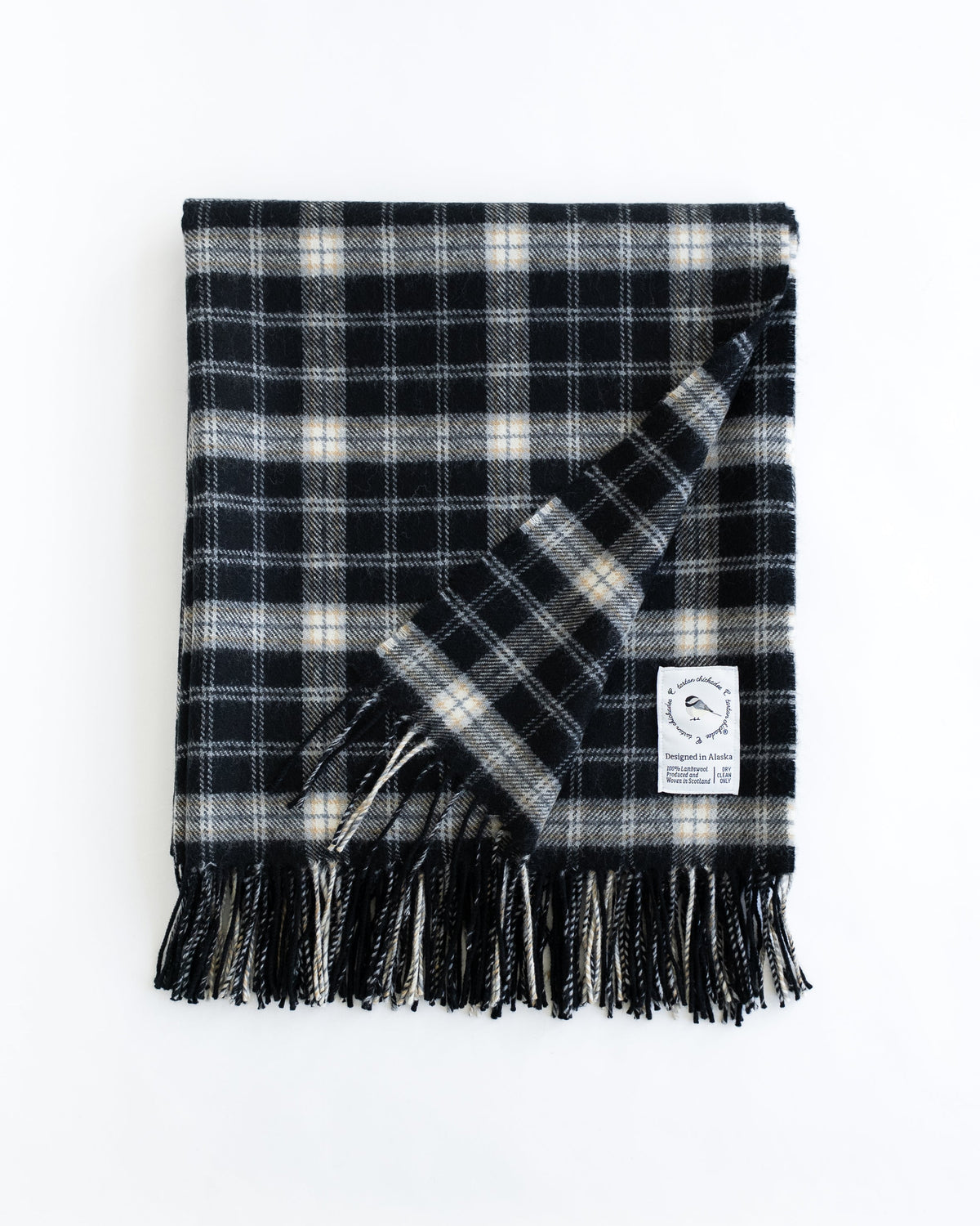 Black-Capped Chickadee Tartan Lap Blanket
