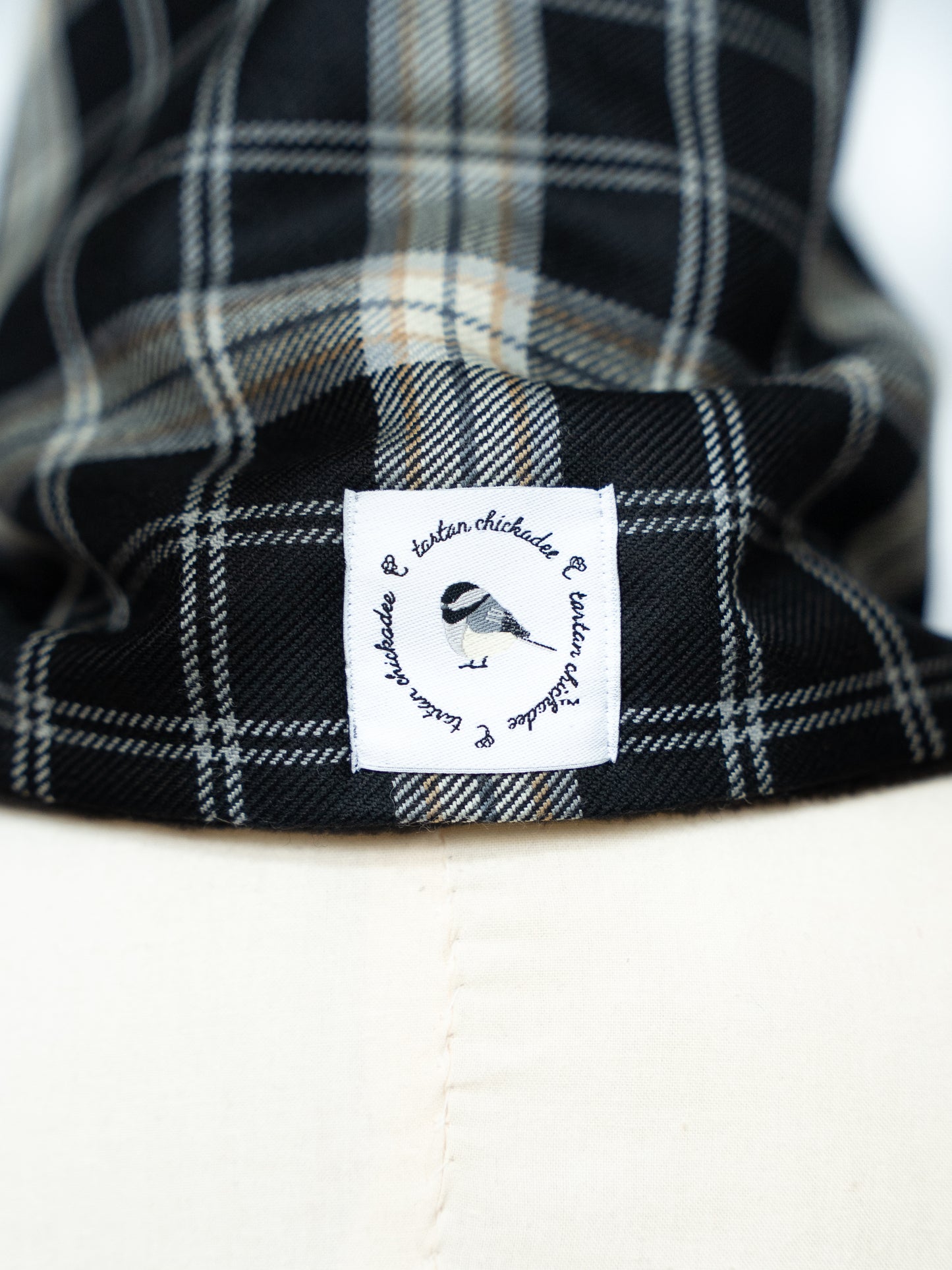 Black-Capped Chickadee Tartan Neck Warmer Scarf